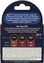 MyONE Custom Fit Larger Sized Condom Sampler | Tailored Width & Length | Max Pleasure | Triple Tested Softer Latex | Lubricated | Nontoxic, Vegan, Non-GMO | Features 3 Large Sizes to Try