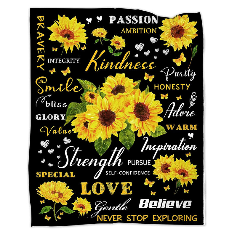 Sunflower Gifts For Women, Sunflower Blanket 50''X60'' Positive Healing Throw
