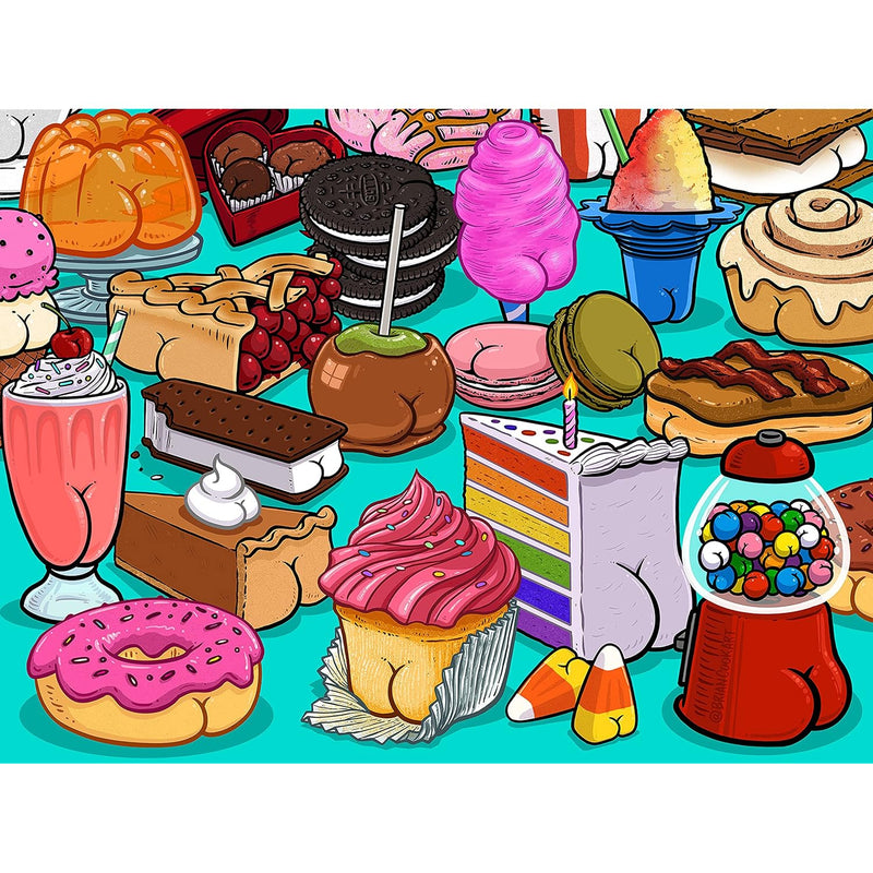 Ceaco - Brian Cook - Butts on Things - Sweet Cheeks - 500 Piece Jigsaw Puzz