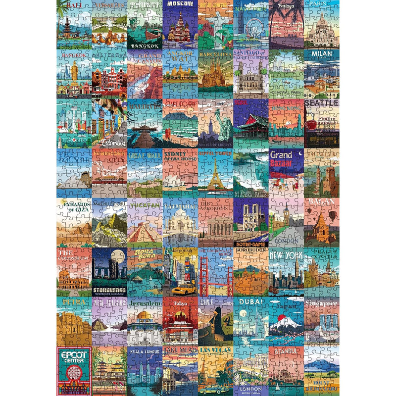 World Landmarks Travel Puzzle 1000 Pieces For Adult, Landscape Scene Jigsaw
