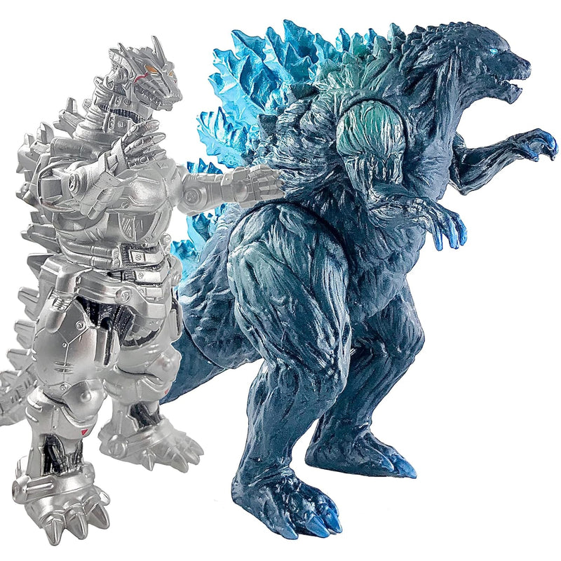 Set Of 2 Mecha Godzilla Earth Mechagodzilla Kiryu Toys, Kaiju Universe Action Figures King Of The Monsters Movable Joints Movie Series Soft Vinyl, Travel Bag