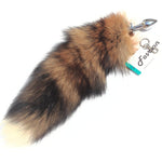 Fox Tail Anal Plug & Fashion Charm: Detachable, Easy-Clean Stainless Steel (Medium Plug, Red)