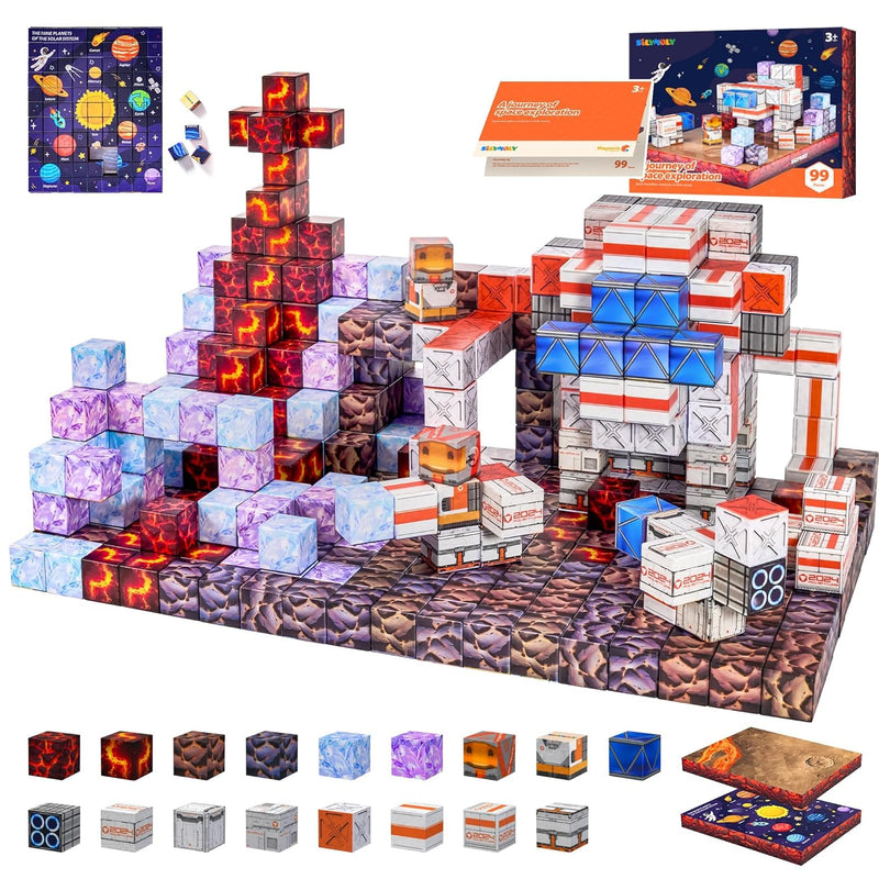 Magnetic Blocks 1.2 Inches Space Exploration Editon Build Mine Magnet World