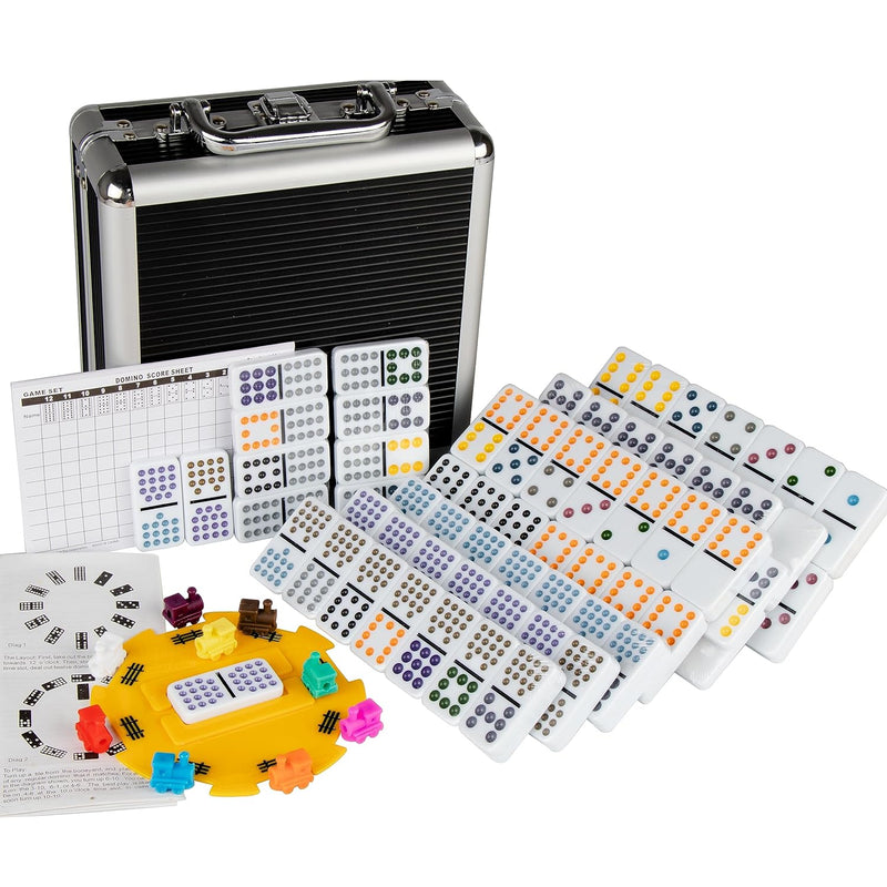 Dominoes Set For Adult, Double 15 Dominoes Set Double 15 Colored Dot Mexica