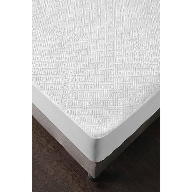 Bed Protector Pad With Waterproof Backing Soft Breathable Texture Geometric Pa