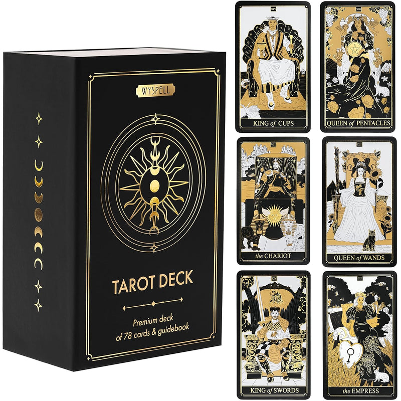 Classic Tarot Cards With Guide Book 78 Gold Tarot Cards For Beginners Tarot Ca