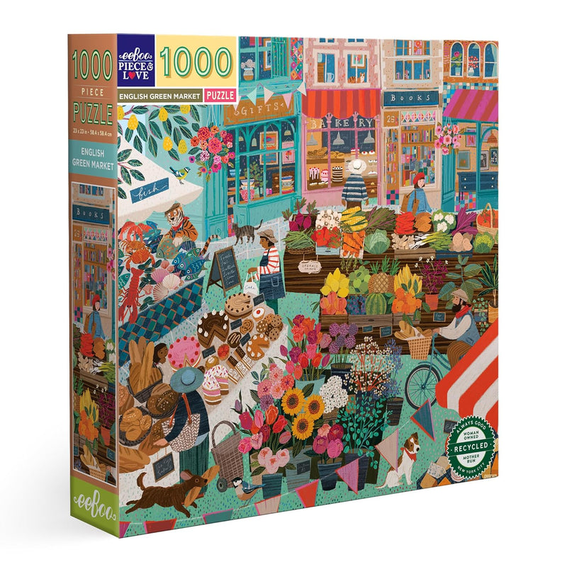 eeBoo Piece & Love: English Green Market - 1000 Piece Puzzle - Adult Square