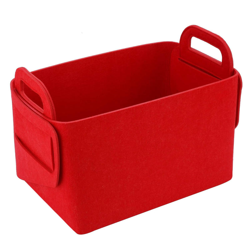 Storage Basket Felt Storage Bin Collapsible & Convenient Box Organizer With Carr