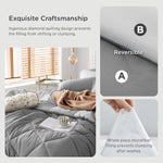 King Size Comforter Set - 7 Pieces Reversible King Bed In A Bag, King Bed Set With Comforters, Sheets, Pillowcases & Shams, Grey King Bedding Set