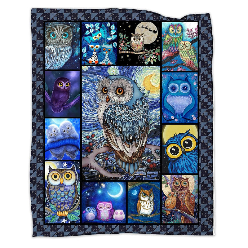 Owl Gifts For Women, Owl Blanket 60"X80", Owl Decor, Owl Receiving Blankets Bi