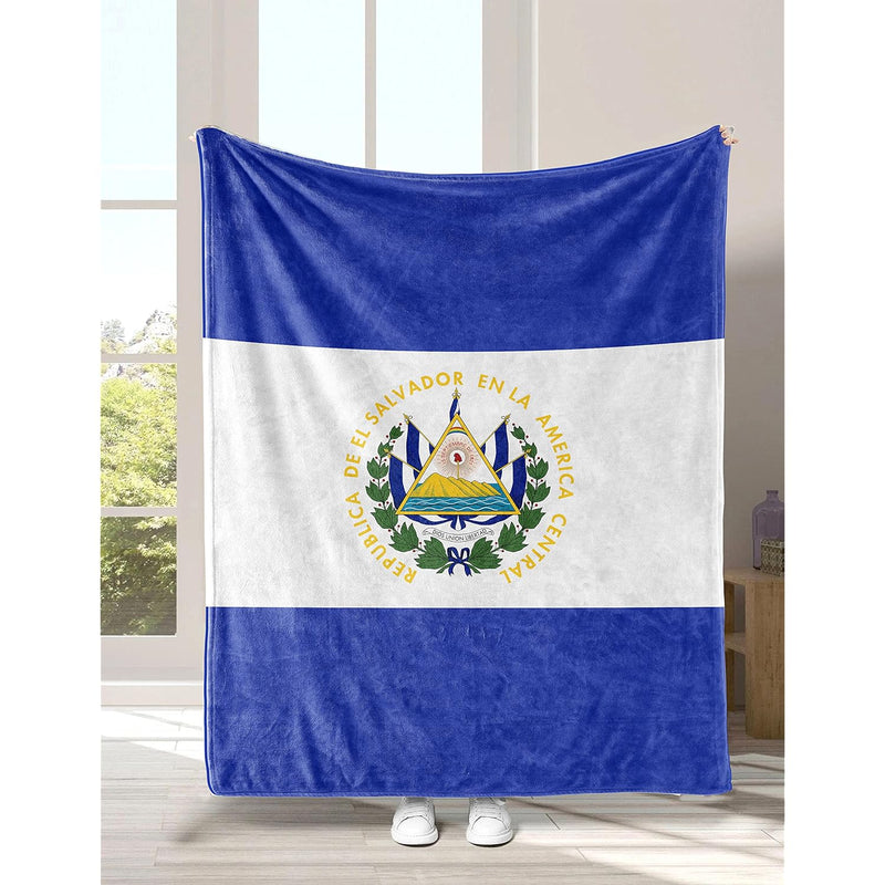 El Salvador Flag Blanket,Cozy Thermal Sherpa Throw Blanket No Shedding Flannel