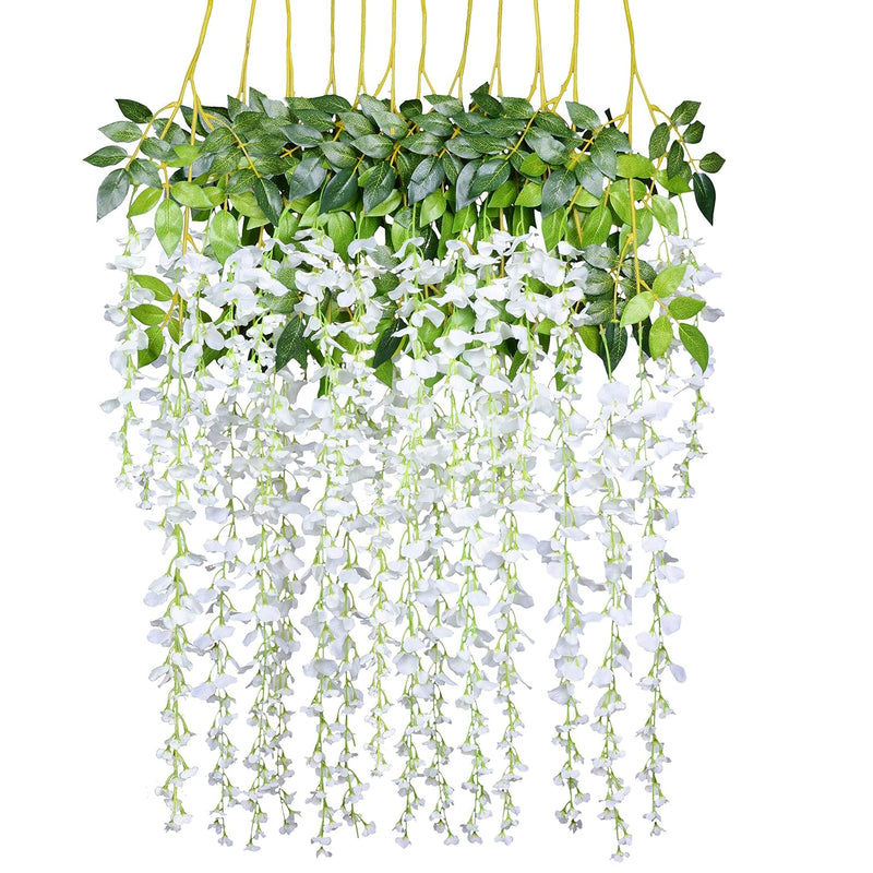 12Pack 3.6 Feet/Piece Artificial Wisteria Vine Garland Hanging Wisteria Garlan