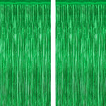 2 Pack Green Foil Curtain Backdrop Birthday Party Decorations Kit