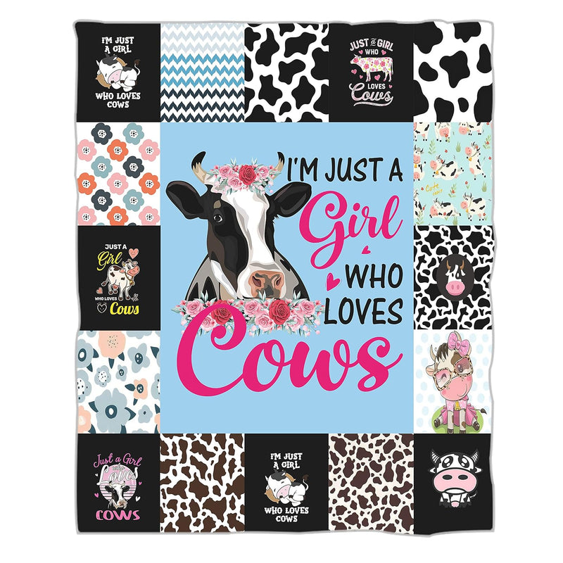 Cow Print Blanket Cute Cows Super Soft Microfiber Flannel Throw Blankets Teen