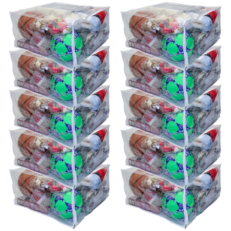 Jumbo Heavy Duty Vinyl Zippered Storage Bags (Clear) For Sweaters, Blankets, Com