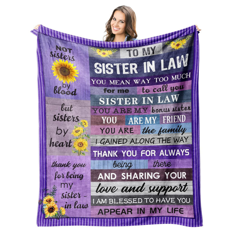 Sister In Law Birthday Gifts Throw Blanket 60Inx50In - Sister In Law Gifts For