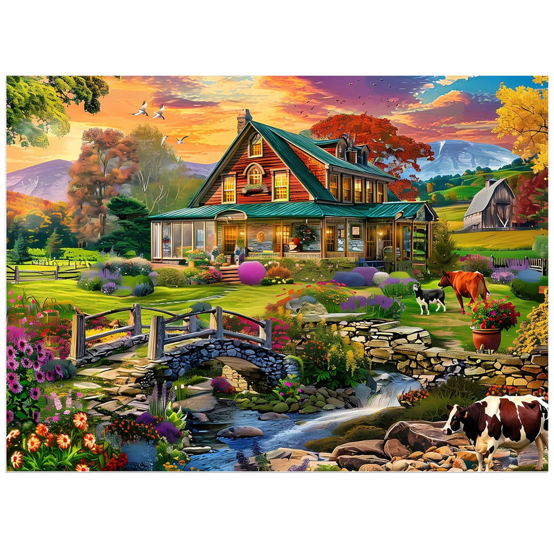 Jigsaw Puzzles For Adults 500 Pieces, Country Life Puzzle Interlock Perfect