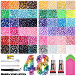 48 Colors 3mm Flatback Resin Jelly Rhinestones, 48000 Pcs