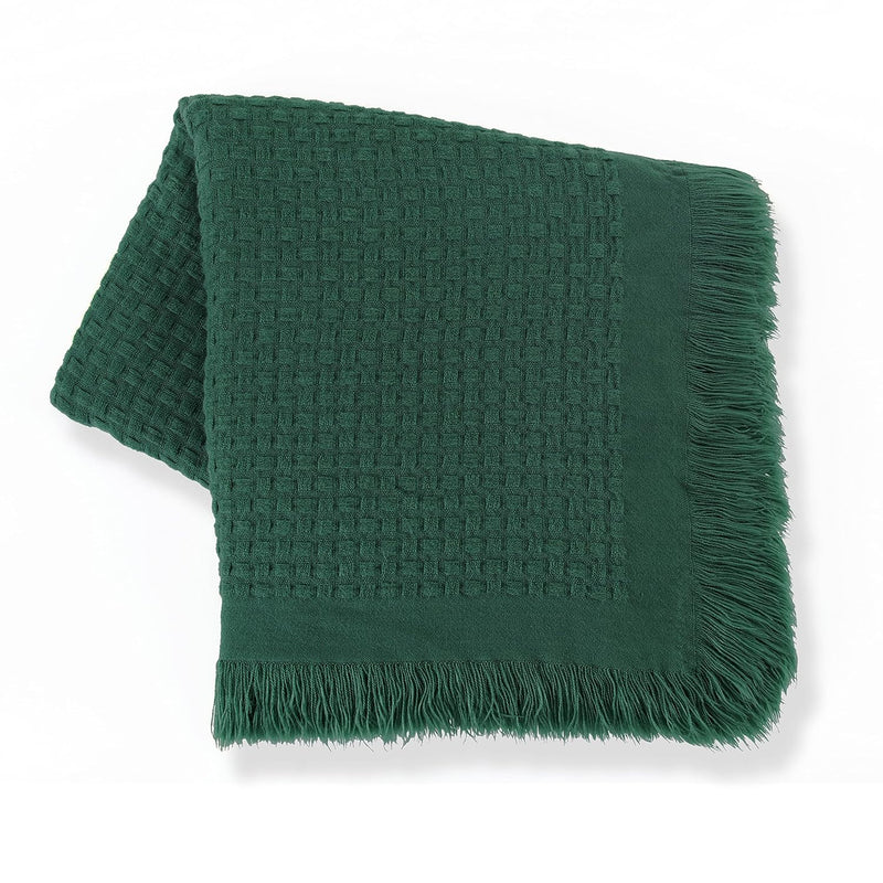 Boho Throw Blanket For Couch, Christmas Throw Blanket, Basket Weave Waffle Thr