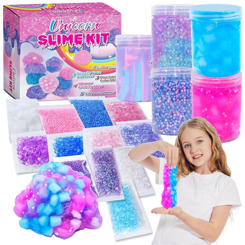 Unicorn Slime Kit For Girls 4 12,Supplies Makes Butter Slime,Candy Confetti Sl