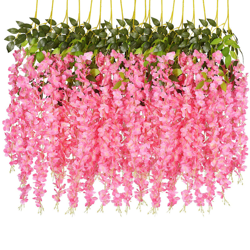 6 Pack Artificial Fake Wisteria Vine Ratta Hanging Garland Silk Flowers String