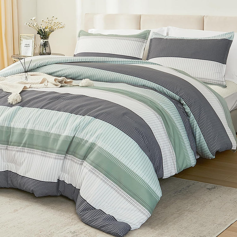 Comforter Full Size Set Sage Green - 3 Pieces Lightweight Bedding Comforter Se