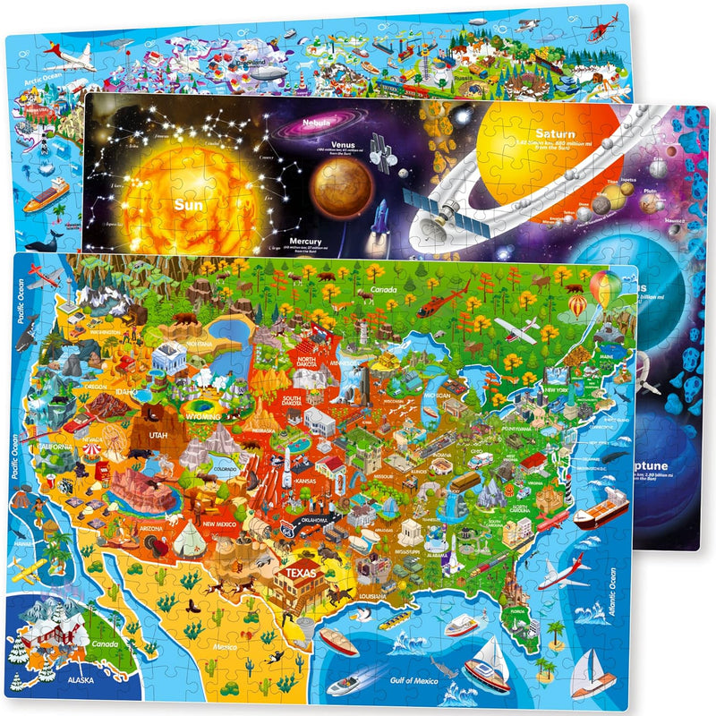 QUOKKA Puzzles for Adults 500 Pieces - 3 Pack of 500 Piece Puzzles for Kids