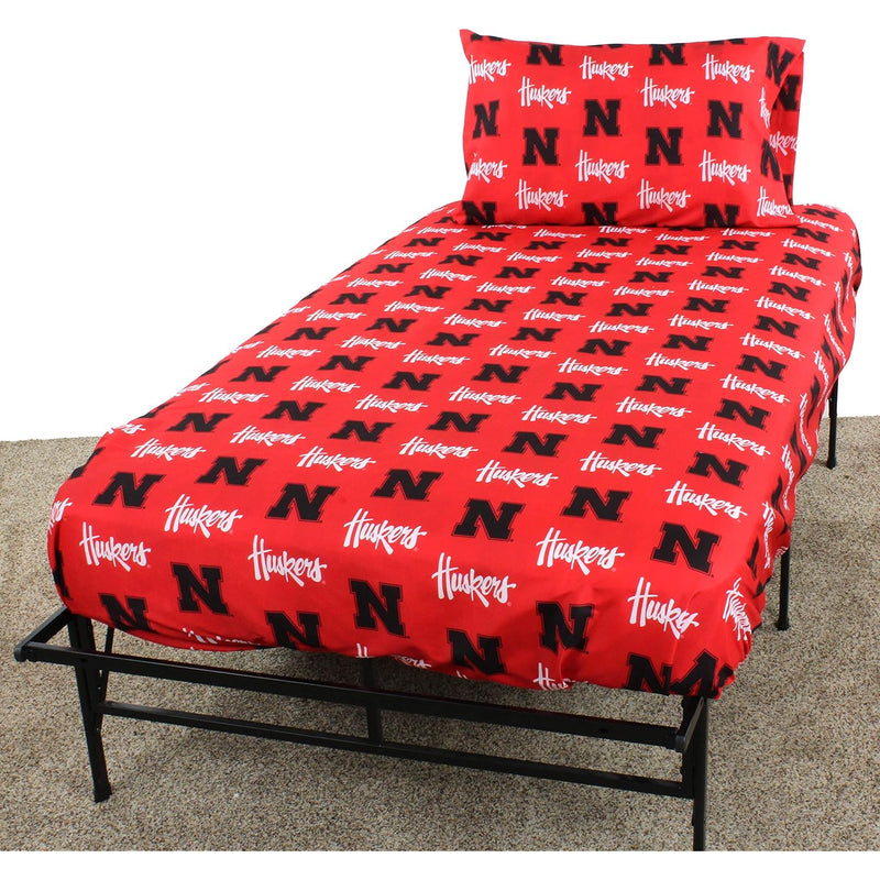 Everything Comfy Nebraska Cornhuskers Twin Xl Sized 3 Piece Sheet Set, Team Co