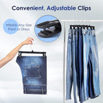 25 Pack Heavy Duty Plastic Bottoms Hangers with Ridged Pinch Clips Pants Hangers, 12 Inch, Black