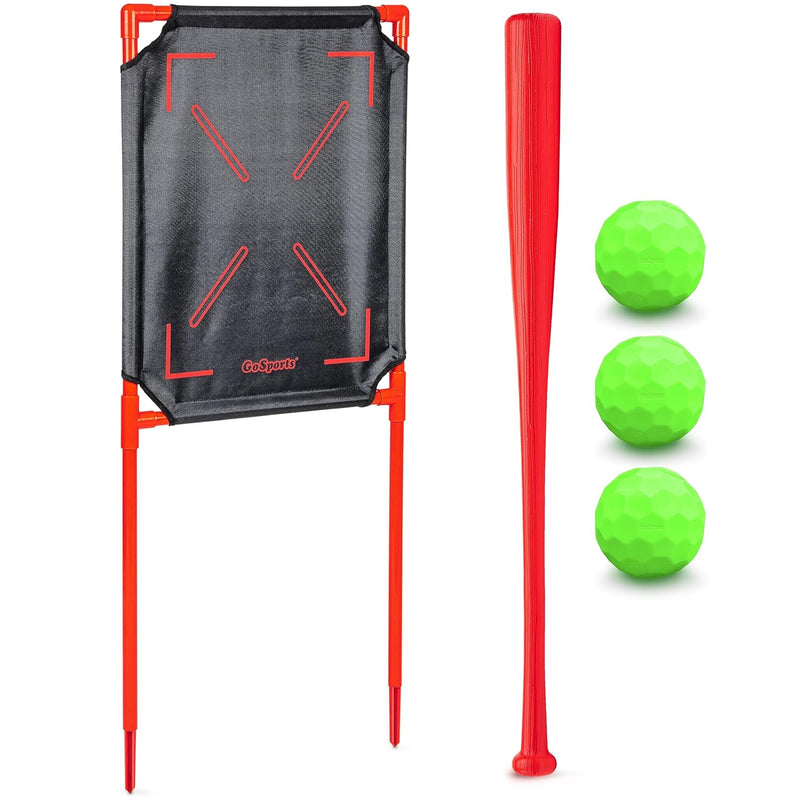 GoSports LotBall Backyard Baseball Bat, Ball and Strike Zone Set - Plastic