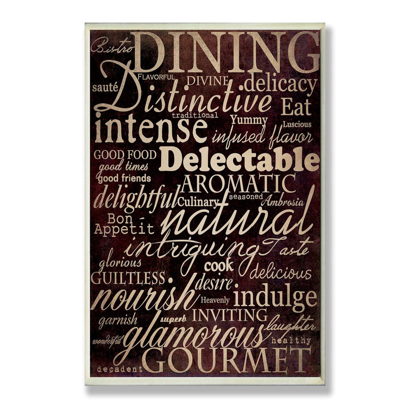 Stupell Home Décor Dining Words Black Kitchen Wall Plaque, 10 X 0.5 X 15, Prou