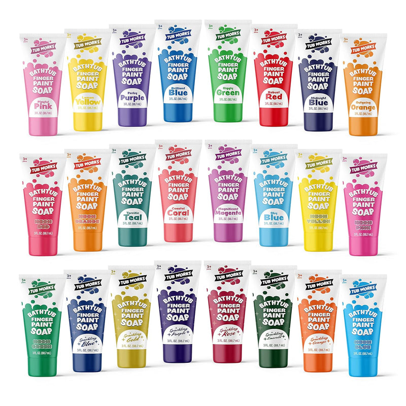 Bathtub Finger Paint Soap, 24 Pack Non Toxic, Washable Bath Paint For Toddl