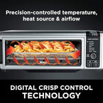 Digital Air Fry Countertop Oven with 8-in-1 Functionality, Flip Up & Away Capability for Storage Space, with Air Fry Basket, Wire Rack & Crumb Tray, Silver