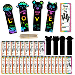 28 Set Valentine’s Day Scratch Bookmarks with Cards, DIY Magic Color Craft for Kids