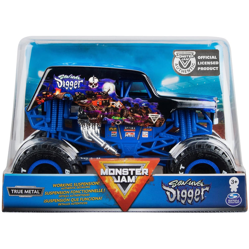 Monster Jam, Official Son-uva Digger Monster Truck, Die-Cast Vehicle, 1:24