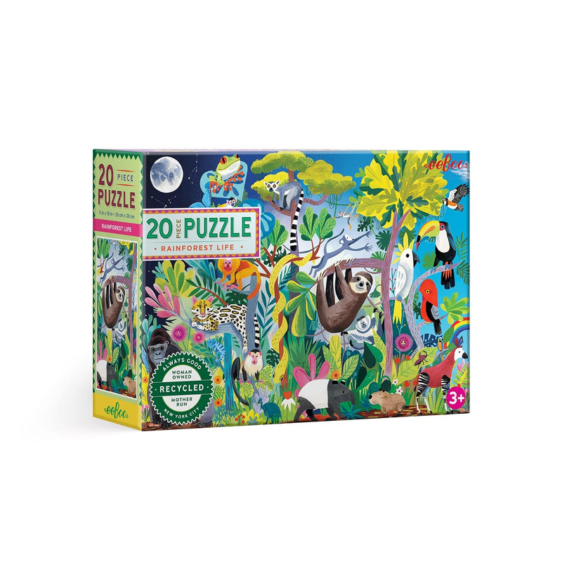 eeBoo: Rainforest Life 20 Piece Jigsaw Puzzle, Aids in Development of Patte