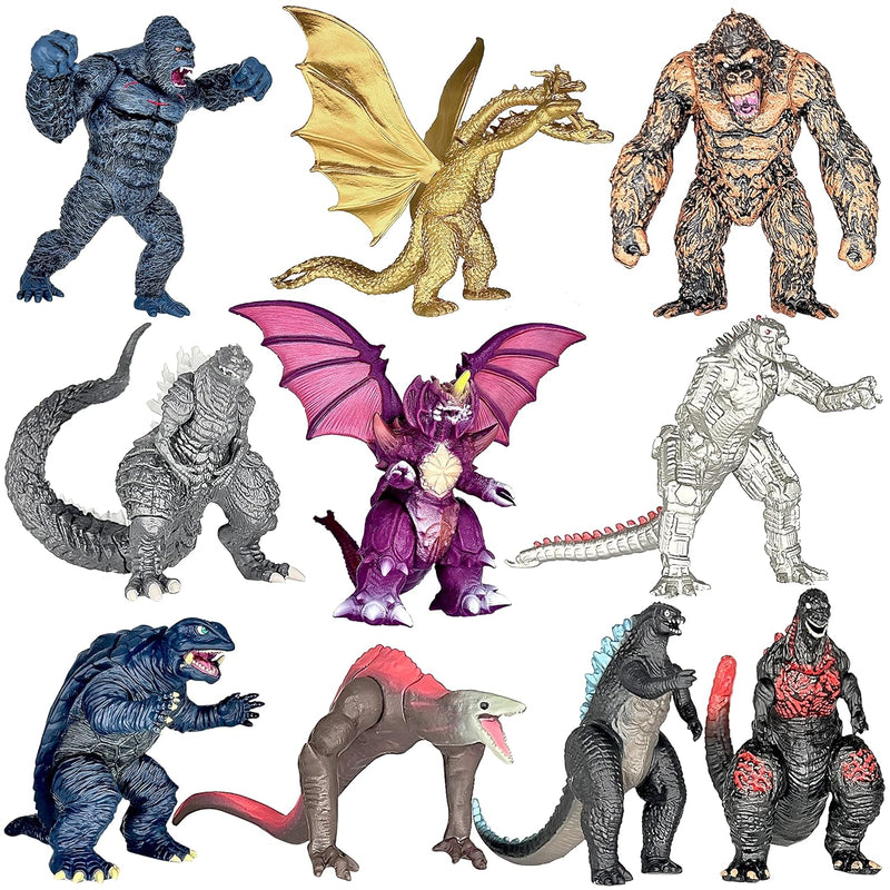 TwCare Exclusive 10-Piece Godzilla vs Kong Action Figure Set with Movable J