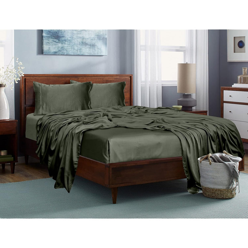 100% Eucalyptus Tencel Sheets Queen Size - Cooling Super Breathable Woven-Lyoc