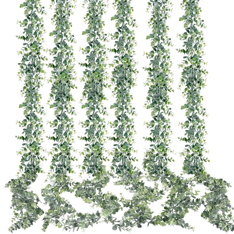Artificial Eucalyptus Garland 6 Pack Fake Eucalyptus Greenery Garland Faux Han
