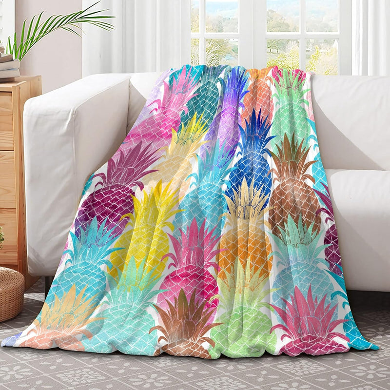 Colorful Pineapple Blanket Pineapple Gifts For Women Girls Men Boys Soft Comfy