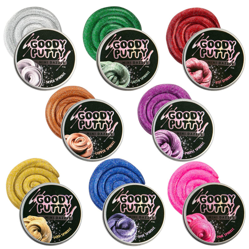 Dazzle Putty Toy Mini Tins 8 Pack Of Sensory Glitter Putty Fidget Toy For Boys