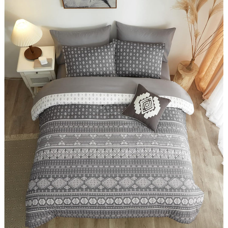 Full Comforter Set 8 Piece, Reversible Boho Comforters Full Size, All Season C