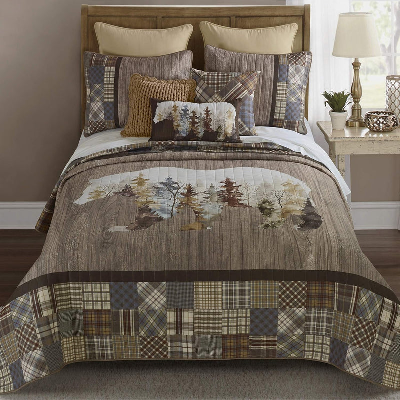 Full/Queen Bedding Set - 3 Piece - Chimera Bear Lodge Quilt Set With Full/Quee