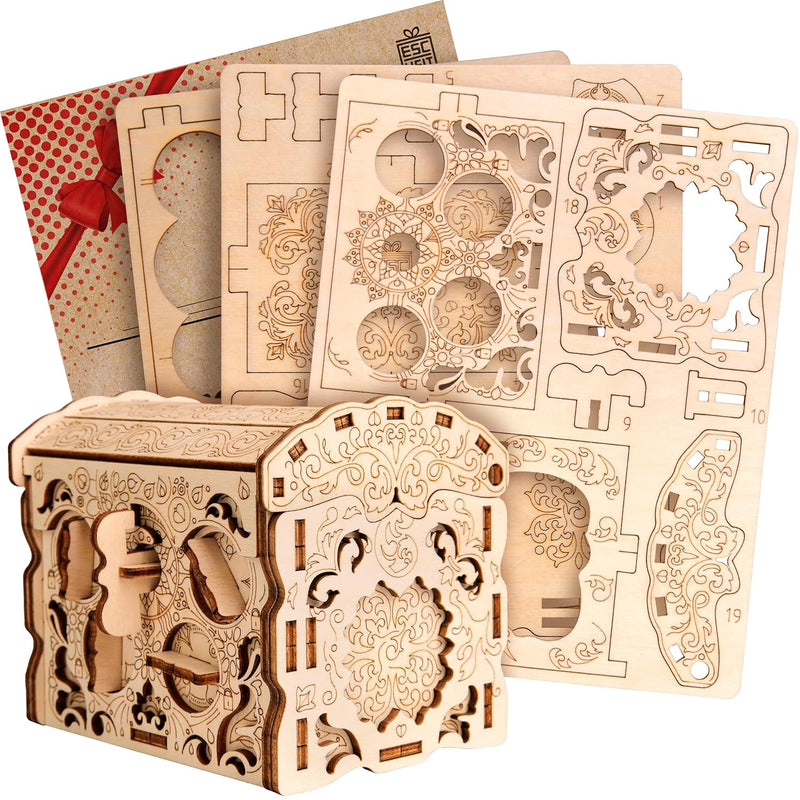 Secret Treasure Box 3D Wooden Puzzle Game Creative Gift Box For Money, Voucher
