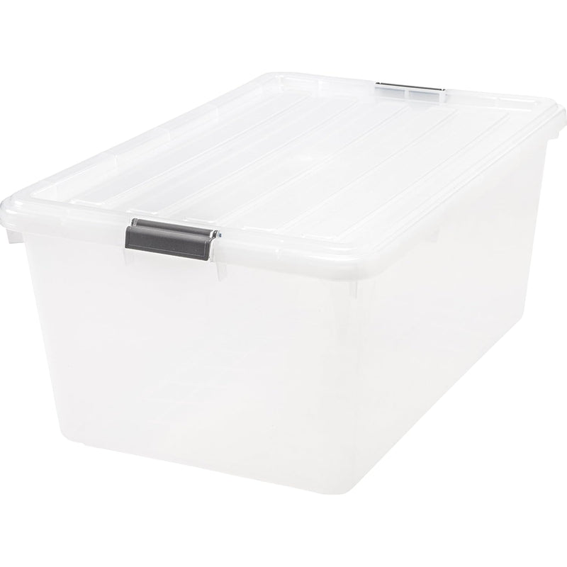 Iris Usa 68 Quart / 17 Gal. Stackable Plastic Storage Bins With Lids And Latch B