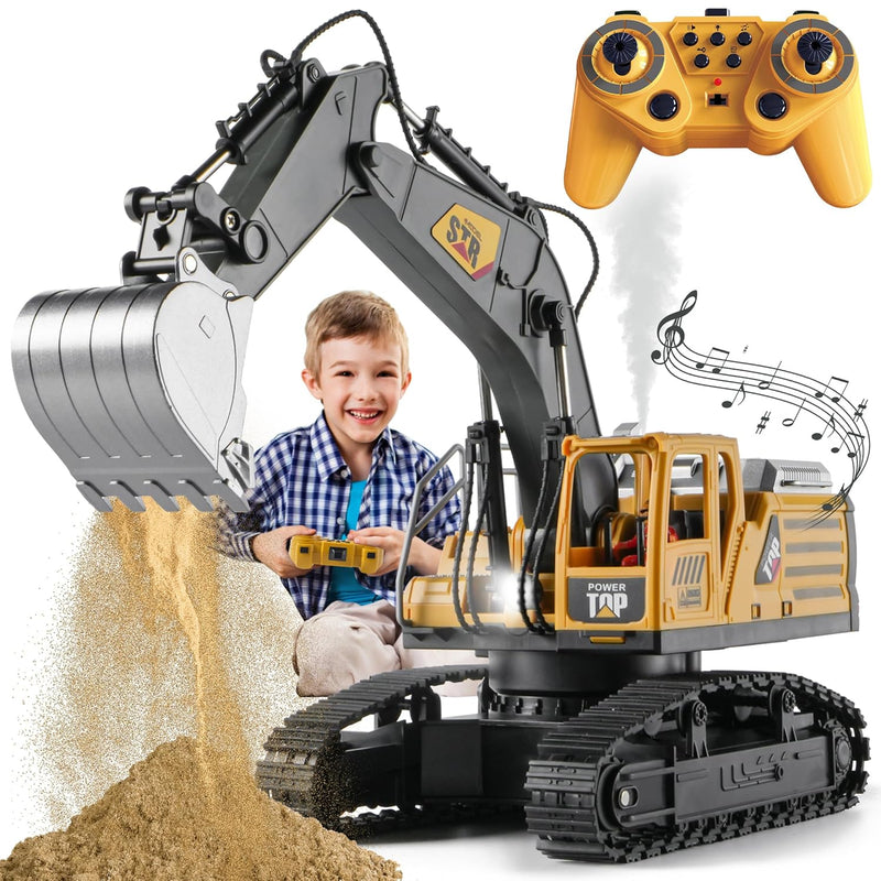 Remote Control Excavator Toys For Boys,14 Channel Rc Digger Construction To