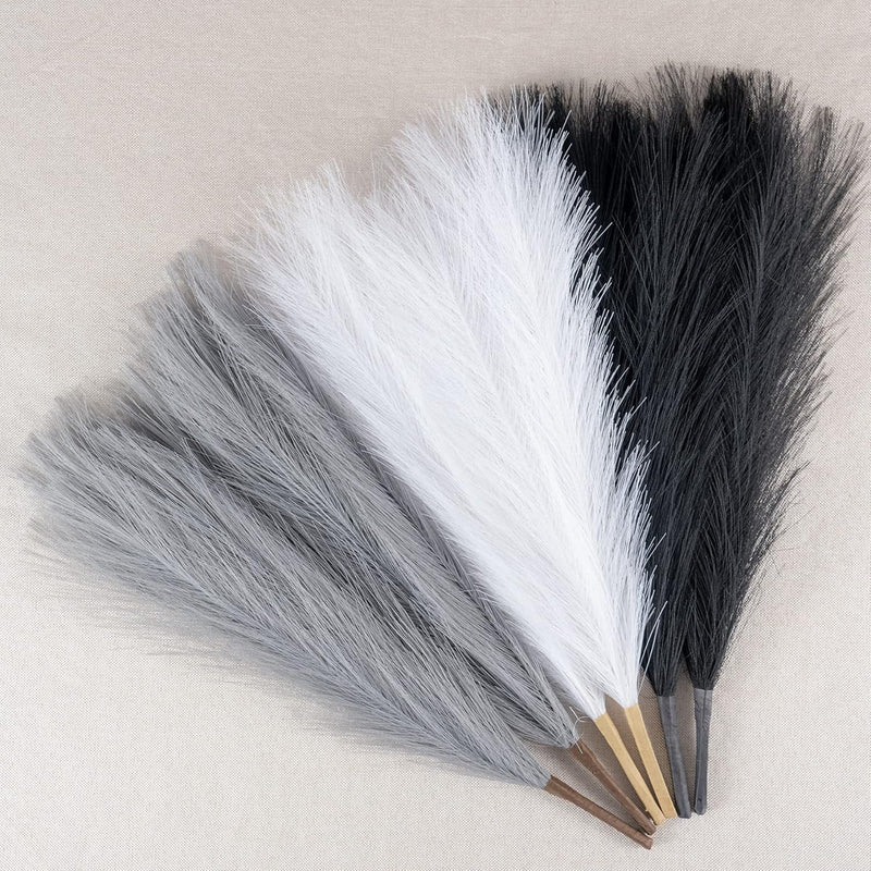 Faux Pampas Grass Decor, 18"/45Cm Artificial Pampas Grass Fluffy 6 Stem Pompou