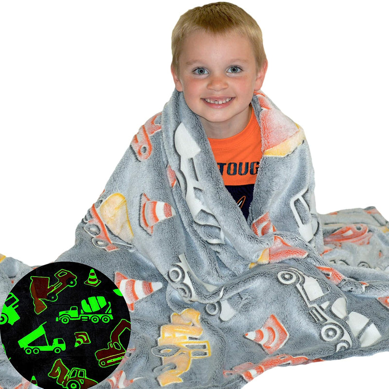 Construction Truck Blanket Glow In The Dark Luminous Tractor Blanket For Kids