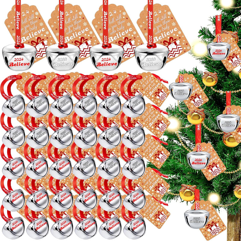 30 Sets Christmas Bells Decor Christmas Believe Bell Ornaments Bulk Polar Expr
