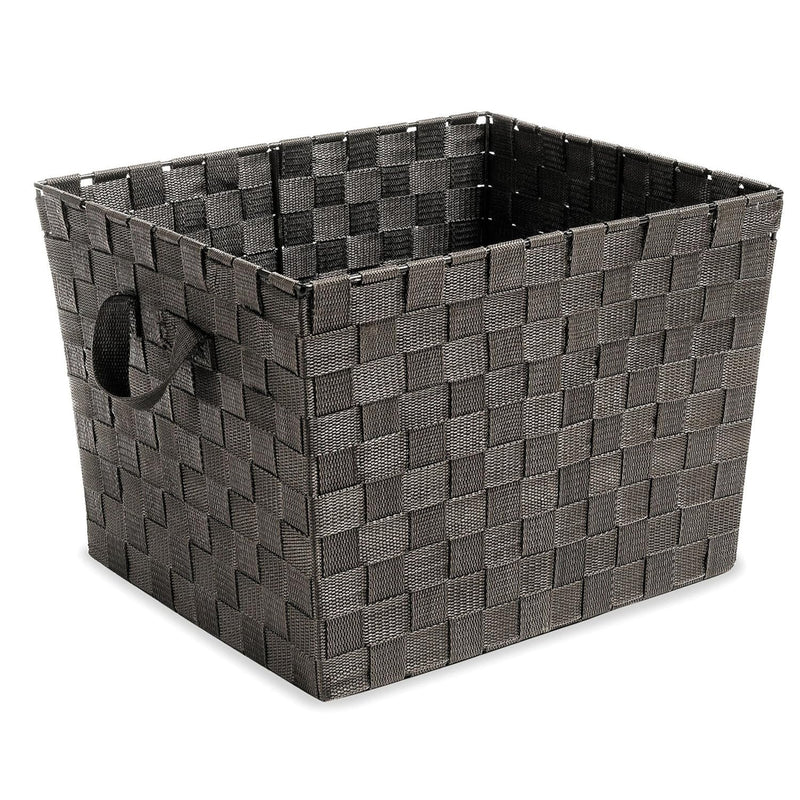 Woven Strap Storage Tote Basket - Espresso , Large